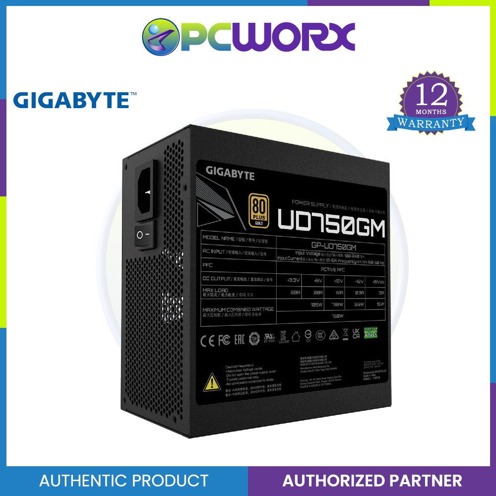 Gigabyte GP-UD750GM 750W 80+ Gold Fully Modular Power Supply