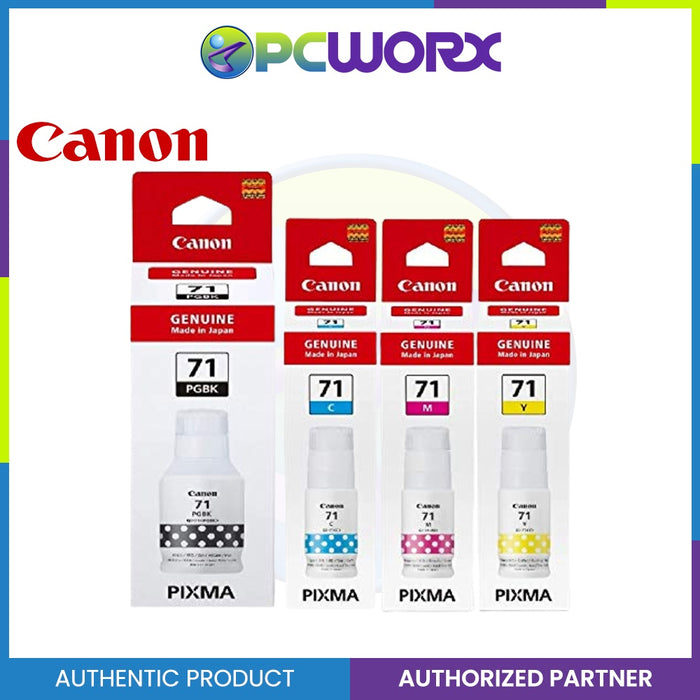 Canon GI-71 Ink Bottle (Black, Cyan, Magenta, Yellow) compatible Canon Pixma G1020, G2020, G3020