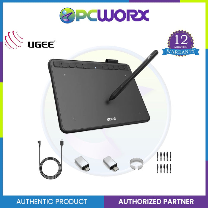 Ugee S640 Portable Drawing Tablet with 10 Shortcut Keys, 6.5x4 inch Digital Pen Tablets