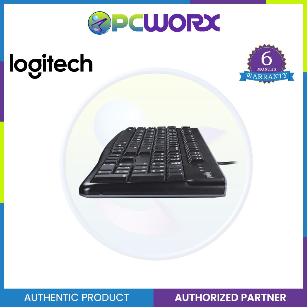 Logitech K120 Wired Keyboard, Full-Size, Spill Resistant, Curved Space Bar PC/Laptop