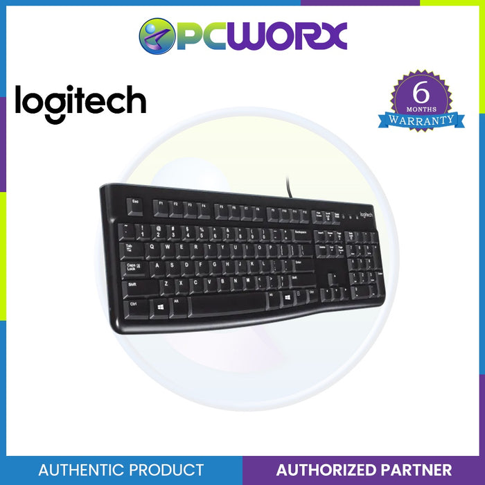 Logitech K120 Wired Keyboard, Full-Size, Spill Resistant, Curved Space Bar PC/Laptop