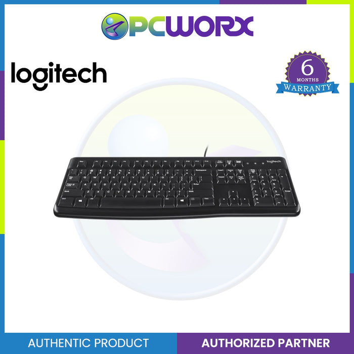 Logitech K120 Wired Keyboard, Full-Size, Spill Resistant, Curved Space Bar PC/Laptop