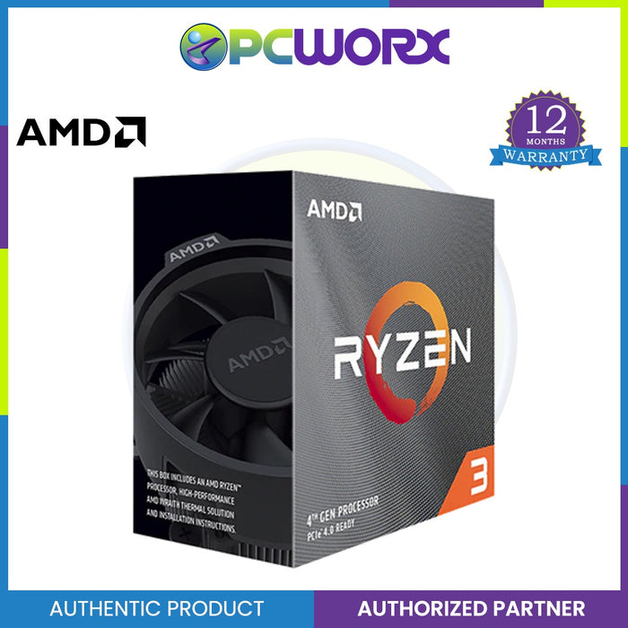 AMD Ryzen™ 3 4100 4-Core, 8-Thread Unlocked Desktop Processor with Wraith Stealth Cooler