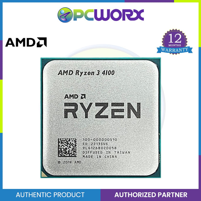 AMD Ryzen™ 3 4100 4-Core, 8-Thread Unlocked Desktop Processor with Wraith Stealth Cooler